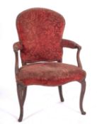 A George III mahogany open armchair in the French Hepplewhite manner,