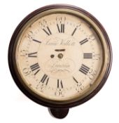 Isaac Vallett, London, a mahogany wall clock having an eight-day duration,