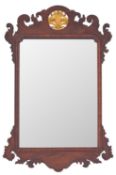 A mahogany framed wall mirror in George I style,
