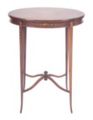 WITHDRAWN An Edwardian mahogany, inlaid and decorated oval occasional table,