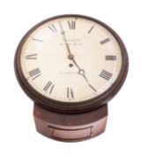 Massey, Bridge Road, Lambeth, a mahogany drop dial wall clock having an eight-day duration,