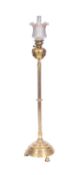 An Edwardian brass standard oil lamp,