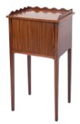 A mahogany night table in late 18th century taste,