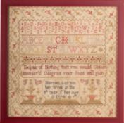A George III needlework sampler, the work of Harriet Layton, in the 8th Year of her Age,