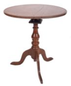 A 19th Century oak circular occasional table,