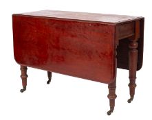 A Victorian mahogany drop flap dining table,