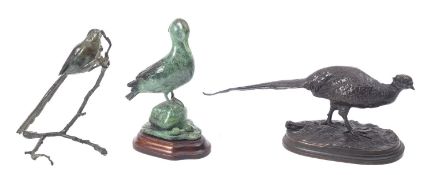 After Pierre-Jules Mêne (French, 1810-1879), a patinated bronze model of a pheasant,
