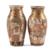 A pair of Japanese Satsuma vases,