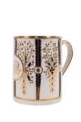 An early Chamberlain Worcester tankard with acanthus leaf strap handle,
