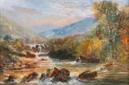 William Widgery (British, 1822-1893) - Upper Reaches of the Dart - Watercolour - 29 x 43cm - 47.
