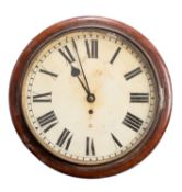 A mahogany wall clock having an eight-day duration,