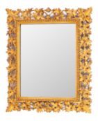 A Florentine carved and giltwood framed wall mirror, in 18th century style,