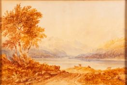 Attributed to Anthony Vandyke Copley Fielding (1787-1855) - Windermere and a Scottish landscape