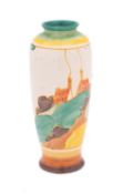 A Clarice Cliff Fantasque Bizarre vase of small size decorated in the 'Secrets' pattern,