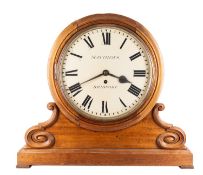 Mathews, Bridport a mahogany shop wall clock having an eight-day duration,
