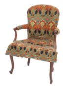 A George III mahogany open armchair in the French Hepplewhite manner,