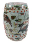 A Chinese barrel-shaped garden seat,