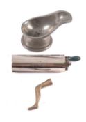 A pewter pipe holder,