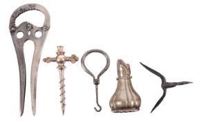 A steel egg cutter, the handle inscribed 'Soc Brevetti Vogliotti, Torino',