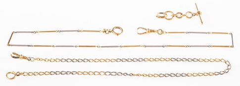 A group of three watch chains, to includ