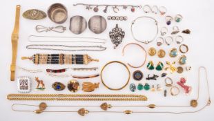 A mixed group of costume and silver jewe