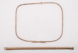 A tri-coloured bracelet and necklace, th