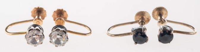 A group of four pairs of screw back earr
