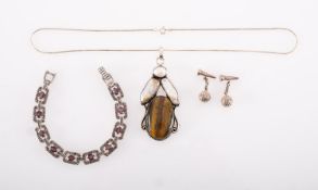 Aspinal. A pair of silver golf cufflink'