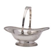 An American silver plated swing-handle bread basket by R.