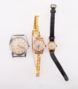 Cauny. Three vintage watches, including