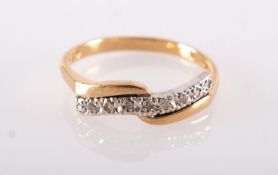 A 9ct gold diamond ring, set with nine s