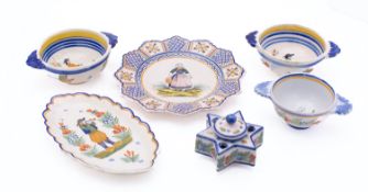 A group of Henriot Quimper faience, deco