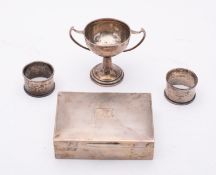 A George V silver cigarette casket, make