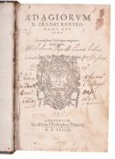 ERASMUS, Desiderius. Adagiorum D.