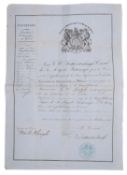 BRITISH PASSPORT. Issued by Consulat Britannique au Havre du Grace for Mr. G. D.