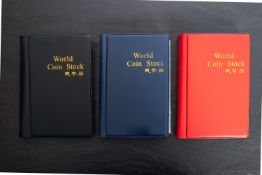 Three albums containing over one hundred £1 coins including Gibraltar, Guernsey, IOM etc,