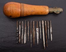 An early 20th boxwood handle multi tool stamped 'W Preston',