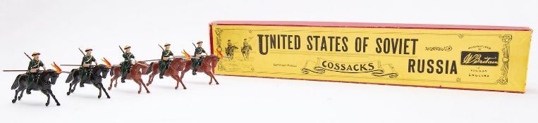 Britains toy soldiers, set 136, Cossacks, 5 mounted figures,