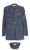 A Royal Air Force uniform with cap,