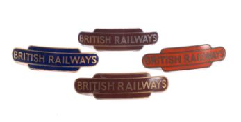 Four BR Enamel totem cap badges by J Gaunt ,