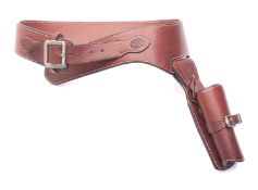 Sierra Saddle Company A fine brown leather Western style gun belt for a Colt Peacemaker or