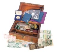 A collection of various coins including 1889 double florin, 1966 Irish silver ten shillings ,