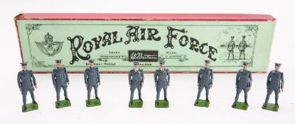 Britains toy soldiers, set 240, Royal Air Force [peaked caps], 8 figures,