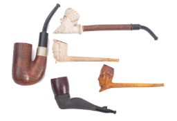 A collection of late Victorian and early Edwardian pipes,