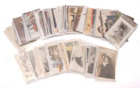 A collection of one hundred postcards of actors, women and children.