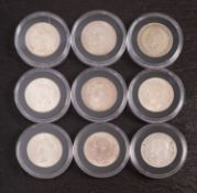 Florins, 1930,1931,1932,1933,1935,1936,1937,1938,1939, some higher grades.