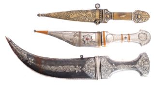A white metal mounted kindjal,