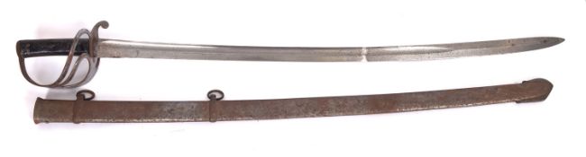 A British 1853 pattern Cavalry Trooper's sword stamped 'Reeves' the single edge fullered blade