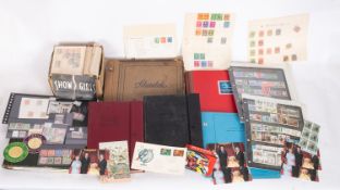 An accumulation of stamps in an album, four stock books and loose , including Aden, Bulgaria,
