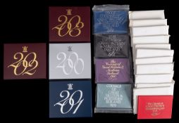 Royal Mint proof sets, two 1972, two 1973, two 1974, two 1975, two 1976, 1977/ 78/ 79/ 80/ 81/ 82,